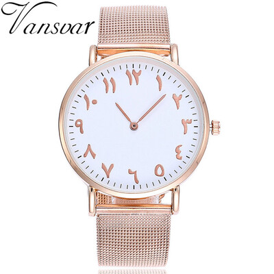 Vansvar Arabic numerals Dial Fashion Women Men Business Watches Casual Quartz Stainless Steel Band Arabic Numbers WristWatch 533
Vansvar Arabic numerals Dial Fashion Women Men Business Watches Casual Quartz Stainless Steel Band Arabic Numbers WristWatch 533