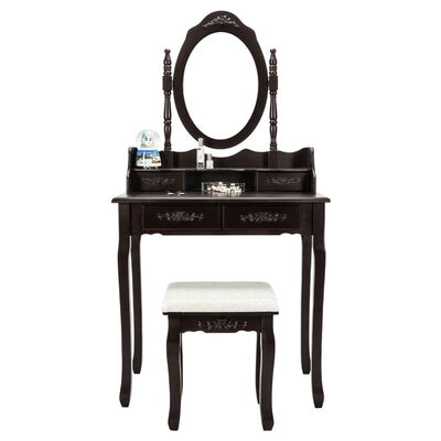Modern Concise 4-Drawer 360-Degree Rotation Removable Mirror Dresser Dressing Table Brown
Modern Concise 4-Drawer 360-Degree Rotation Removable Mirror Dresser Dressing Table Brown