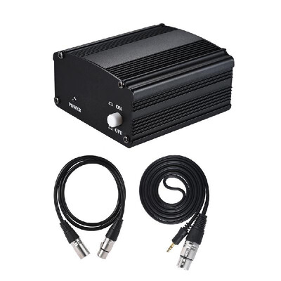 1-Channel 48V Phantom Power Supply with Adapter & 35mm Male to XLR Female & XLR Male to XLR Female Audio Cable for Condenser Micr
1-Channel 48V Phantom Power Supply with Adapter & 35mm Male to XLR Female & XLR Male to XLR Female Audio Cable for Condenser Micr