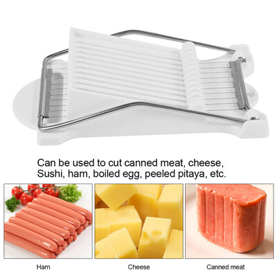 Stainless Steel Wires Luncheon Meat Cutter Ham Boiled Egg Cheese Kitchen Food Cutting Tool Fruit Cutter Cheese Cutter
Stainless Steel Wires Luncheon Meat Cutter Ham Boiled Egg Cheese Kitchen Food Cutting Tool Fruit Cutter Cheese Cutter