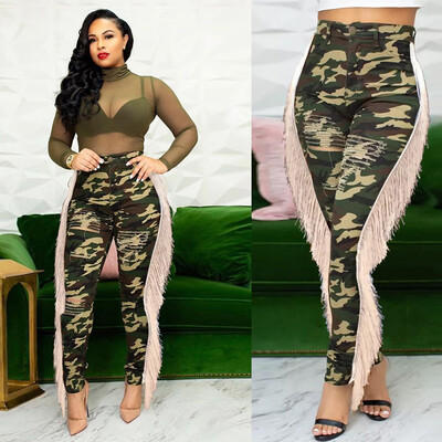Gobestart Women Fashion Skinny High-Waisted Camouflage Pocket Pants Hole Denim Pants
Gobestart Women Fashion Skinny High-Waisted Camouflage Pocket Pants Hole Denim Pants