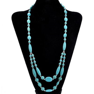 Ladies Fashion Charm Bohemian Turquoise Beads Collar Bib Necklace Pendant Summer Women Beach Party Fine Jewelry Accessories
Ladies Fashion Charm Bohemian Turquoise Beads Collar Bib Necklace Pendant Summer Women Beach Party Fine Jewelry Accessories