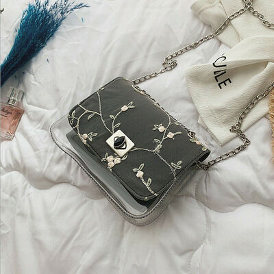 New Style Women Handbags PVC Clear Hasp Transparent Chain Cross Body Bag Tote Shoulder Handbag Purse Floral Flap Fashion Hot New
New Style Women Handbags PVC Clear Hasp Transparent Chain Cross Body Bag Tote Shoulder Handbag Purse Floral Flap Fashion Hot New