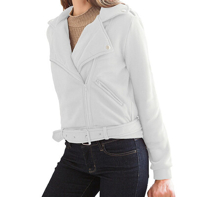 2019 Autumn Winter Women Fashion Oblique zipper Lapel Long sleeve Solid color Motorcycle jacket Coat
2019 Autumn Winter Women Fashion Oblique zipper Lapel Long sleeve Solid color Motorcycle jacket Coat