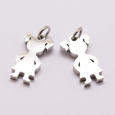 316 Stainless Steel Pendants Girl Silhouette Pendants Stainless Steel Color 16x9x2mm Hole 3mm
316 Stainless Steel Pendants Girl Silhouette Pendants Stainless Steel Color 16x9x2mm Hole 3mm