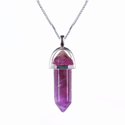 Hot Sale Silver Hexagonal Column Necklaces Pendants Fashion Natural Stone Bullet Crystal Pendant Necklace For Women Jewelry
Hot Sale Silver Hexagonal Column Necklaces Pendants Fashion Natural Stone Bullet Crystal Pendant Necklace For Women Jewelry
