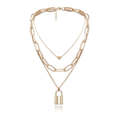 Multi Layer Lover Lock Pendant Necklace Punk GoldSilver Padlock Heart Long Chain Choker Fashion Charm Women Statement Jewelry
Multi Layer Lover Lock Pendant Necklace Punk GoldSilver Padlock Heart Long Chain Choker Fashion Charm Women Statement Jewelry
