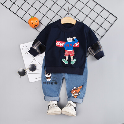 Autumn Baby Boys Long Sleeve Cartoon Print Sweatshirt TopsDenim Pants Trouser Costume Set
Autumn Baby Boys Long Sleeve Cartoon Print Sweatshirt TopsDenim Pants Trouser Costume Set