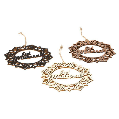 Wooden Eid Mubarak Hanging Pendant Ramadan Crescent Pattern DIY Crafts Ornament with Rope Festival Decoration
Wooden Eid Mubarak Hanging Pendant Ramadan Crescent Pattern DIY Crafts Ornament with Rope Festival Decoration