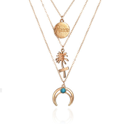 HuaTang Boho Gold Chain Layered Necklace Geometric Peace Carving Coconut Tree Moon Pendant Necklaces Jewelry Accessories 6848
HuaTang Boho Gold Chain Layered Necklace Geometric Peace Carving Coconut Tree Moon Pendant Necklaces Jewelry Accessories 6848