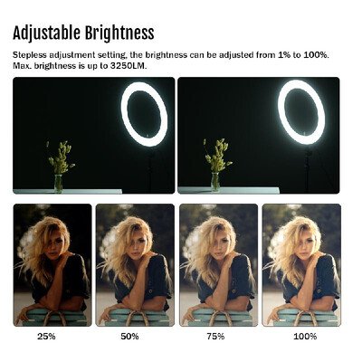 ZOMEI 18 Inch 5500K Mono-color Dimmable Ring Video Light LED Fill Light CRI 90 with Orange Color Filter Mini Ball Head Phone Hold
ZOMEI 18 Inch 5500K Mono-color Dimmable Ring Video Light LED Fill Light CRI 90 with Orange Color Filter Mini Ball Head Phone Hold