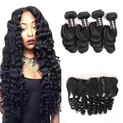 Ishow 7A Loose Wave Bundles with Frontal Closure Malaysian Virgin Hair Good Quality Bundles with Ear to Ear Lace Frontal
Ishow 7A Loose Wave Bundles with Frontal Closure Malaysian Virgin Hair Good Quality Bundles with Ear to Ear Lace Frontal