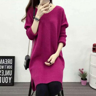 Womens autumn&winter new Korean version of simple pure color double V neck long loose knitted sweater pullovers
Womens autumn&winter new Korean version of simple pure color double V neck long loose knitted sweater pullovers
