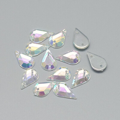 Sew on Rhinestone Transparent Acrylic Rhinestone Two Holes Garment Accessories AB Color Plated Faceted Drop Clear AB 758
Sew on Rhinestone Transparent Acrylic Rhinestone Two Holes Garment Accessories AB Color Plated Faceted Drop Clear AB 758