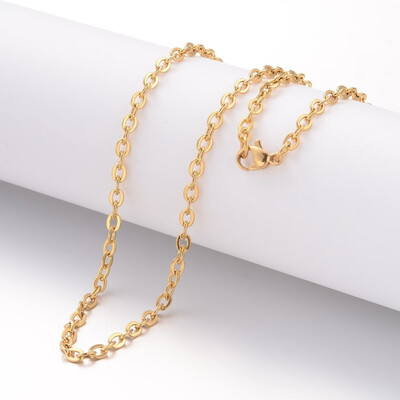 304 Stainless Steel Necklace Making Cable Chains with Lobster Clasps Golden 1969"500mm 2mm
304 Stainless Steel Necklace Making Cable Chains with Lobster Clasps Golden 1969"500mm 2mm