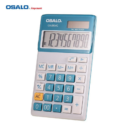 OSALO OS-280VC Portable Student Electronic Accounting Calculator Counter Standard Function 10-Digits LCD Display Solar Battery Dua
OSALO OS-280VC Portable Student Electronic Accounting Calculator Counter Standard Function 10-Digits LCD Display Solar Battery Dua