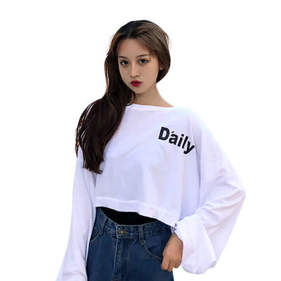 Women Slim Round Collar Autumn Letter Print Loose Long Sleeve Casual Simple Wild Short T-Shirt
Women Slim Round Collar Autumn Letter Print Loose Long Sleeve Casual Simple Wild Short T-Shirt