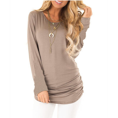 Women Autumn Fashion Concise Casual All-match Solid Color Long Sleeve Round Collar Shirts
Women Autumn Fashion Concise Casual All-match Solid Color Long Sleeve Round Collar Shirts