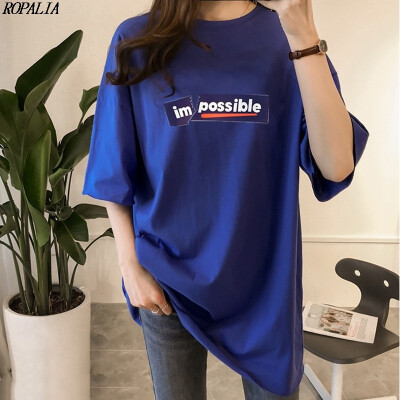 Womens Round Neck Letter Print Short Sleeve Loose Long T-Shirt Simple Casual Summer Cool Tops
Womens Round Neck Letter Print Short Sleeve Loose Long T-Shirt Simple Casual Summer Cool Tops