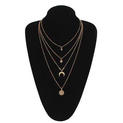 Bohemian Gold Color Multi Layer Moon Pendant Necklace For Women Long Chain Sequined Choker Collar Necklace Fashion Jewelry Gift
Bohemian Gold Color Multi Layer Moon Pendant Necklace For Women Long Chain Sequined Choker Collar Necklace Fashion Jewelry Gift