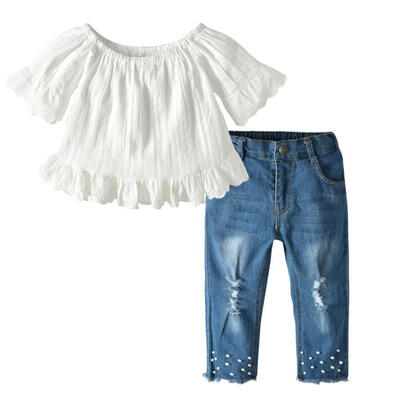 Baby Girl Clothes Summer Girls Outfits Flare Sleeve T-shirt TopsDenim Long Pants Trousers Suits Casual Clothing Sets
Baby Girl Clothes Summer Girls Outfits Flare Sleeve T-shirt TopsDenim Long Pants Trousers Suits Casual Clothing Sets