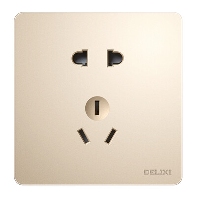 Delixi DELIXI switch socket panel 10A positive five-hole socket champagne gold flat large board
Delixi DELIXI switch socket panel 10A positive five-hole socket champagne gold flat large board