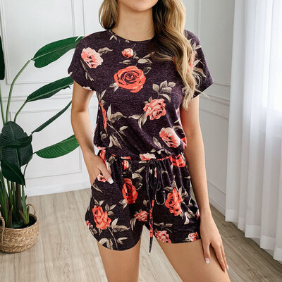 Starmoon Women Summer Floral Printing Lace Up Short Sleeve Rompers Jumpsuit Playsuit
Starmoon Women Summer Floral Printing Lace Up Short Sleeve Rompers Jumpsuit Playsuit