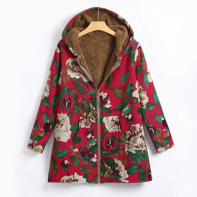 Women Floral Print Hooded Warm Hoodies Coat Casual Autumn Winter Thicken Jackets
Women Floral Print Hooded Warm Hoodies Coat Casual Autumn Winter Thicken Jackets