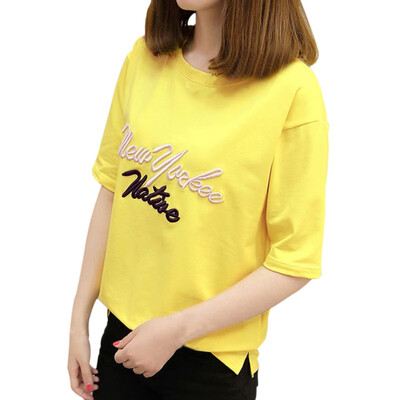 Women Tees Summer Letter Printed T Shirt Korean Harajuku Embroidery Short Sleeve T-shirts Women Casual Top Shirts
Women Tees Summer Letter Printed T Shirt Korean Harajuku Embroidery Short Sleeve T-shirts Women Casual Top Shirts