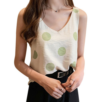 Women Summer Chiffon Sexy V Neck Sleeveless Dot Print Shirt Camisole T-Shirt Short Casual Loose Vest
Women Summer Chiffon Sexy V Neck Sleeveless Dot Print Shirt Camisole T-Shirt Short Casual Loose Vest