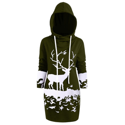 Gobestart Womens Christmas Monochrome Reindeer Printed Hooded Drawstring Mini Dress
Gobestart Womens Christmas Monochrome Reindeer Printed Hooded Drawstring Mini Dress