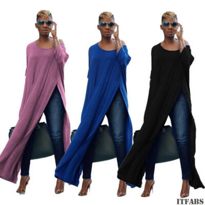 Women Long Sleeve Loose Top Long Maxi Blouse Split Shirt Casual Button Blouse
Women Long Sleeve Loose Top Long Maxi Blouse Split Shirt Casual Button Blouse