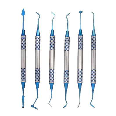 6pcs Dental Composite Resin Filling Spatula Titanium Plated Head Resin Filler Set Thick Handle Restoration Set Dental Instrument
6pcs Dental Composite Resin Filling Spatula Titanium Plated Head Resin Filler Set Thick Handle Restoration Set Dental Instrument