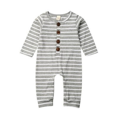 Newborn Baby Boy Girl Gray Striped Round Collar Button Romper Jumpsuit Playsuit Outfits Clothes 0-24 Months
Newborn Baby Boy Girl Gray Striped Round Collar Button Romper Jumpsuit Playsuit Outfits Clothes 0-24 Months