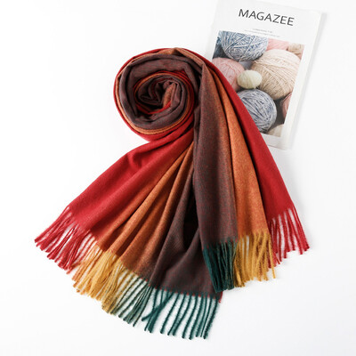 New gradient color scarf female autumn&winter imitation cashmere thickening wild shawl dual-use warm scarf
New gradient color scarf female autumn&winter imitation cashmere thickening wild shawl dual-use warm scarf