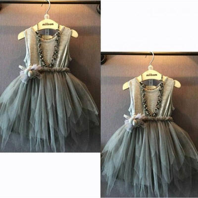 2015 Fashion Girls Clothes Kids Vintage Gray Sleeveless Tulle Skirt Kids Party Dress 2-7
2015 Fashion Girls Clothes Kids Vintage Gray Sleeveless Tulle Skirt Kids Party Dress 2-7