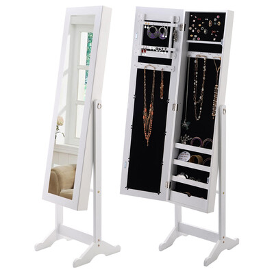 New Mirrored Jewelry Cabinet Armoire Mirror Organizer Storage Box Ring w Stand-White
New Mirrored Jewelry Cabinet Armoire Mirror Organizer Storage Box Ring w Stand-White
