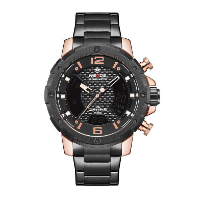 WEIDE WH8504 Dual Display Two Movement Digital Quartz Men Watch 3ATM Waterproof Business Sports Luminous Watch Dual Time Zone Alar
WEIDE WH8504 Dual Display Two Movement Digital Quartz Men Watch 3ATM Waterproof Business Sports Luminous Watch Dual Time Zone Alar