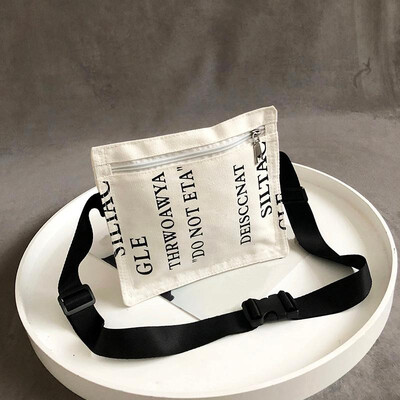 Women Sling Bag Canvas Cotton Contrast Letters Printed Zipper Pocket Casual Chest Waist Crossbody Bag
Women Sling Bag Canvas Cotton Contrast Letters Printed Zipper Pocket Casual Chest Waist Crossbody Bag