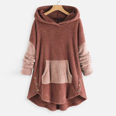Tailored Women Fleece Patchwork Plush Button Hem Plus Size Hoodie Top Sweater Blouse
Tailored Women Fleece Patchwork Plush Button Hem Plus Size Hoodie Top Sweater Blouse
