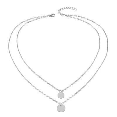 Silver Gold Color Round Sequin Coin Pendant Necklace Double Chain Layered Choker Necklace Collar Women Statement Jewelry Bijoux
Silver Gold Color Round Sequin Coin Pendant Necklace Double Chain Layered Choker Necklace Collar Women Statement Jewelry Bijoux