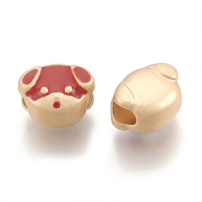 Alloy Enamel European Beads Large Hole Beads Matte Style Dog Head Matte Golden Red 13x10x8mm Hole 4mm
Alloy Enamel European Beads Large Hole Beads Matte Style Dog Head Matte Golden Red 13x10x8mm Hole 4mm