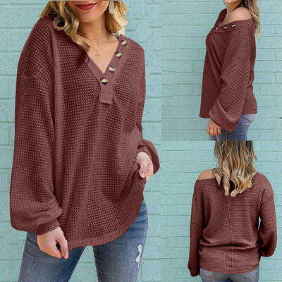 Tailored Fashion Women Waffler Long Sleeve V Neck Solid Blouse Loose Buttons Street Tops
Tailored Fashion Women Waffler Long Sleeve V Neck Solid Blouse Loose Buttons Street Tops