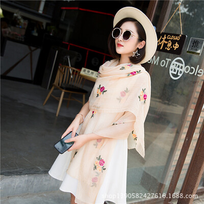 Factory direct new national wind scarf simulation silk scarf summer thin embroidered silk scarf sunscreen shawl wholesale
Factory direct new national wind scarf simulation silk scarf summer thin embroidered silk scarf sunscreen shawl wholesale