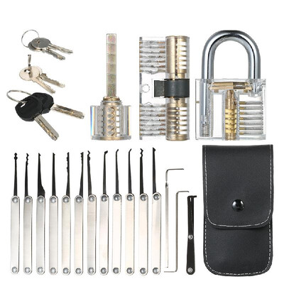 15pcs Lock Picking Set Kit Tool with Three Transparent Practice Training Padlock Lock for Locksmith Beginners&Professional
15pcs Lock Picking Set Kit Tool with Three Transparent Practice Training Padlock Lock for Locksmith Beginners&Professional