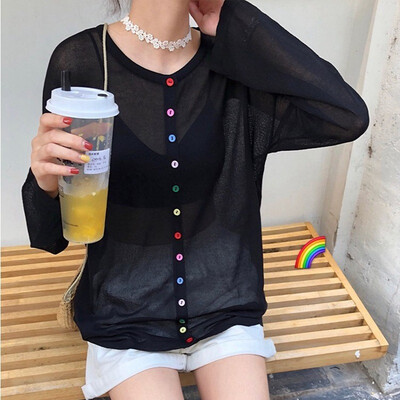 Women Summer Knitted Round Collar Button Long Sleeve Casual Knit Pullover Loose Solid Color Tops Fashion
Women Summer Knitted Round Collar Button Long Sleeve Casual Knit Pullover Loose Solid Color Tops Fashion