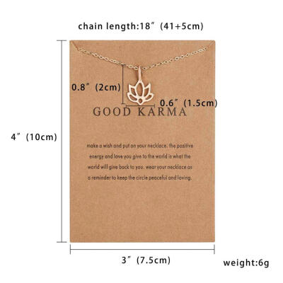 Rinhoo Good karma Jewelry Hollow Palm Lotus Pendant Necklace Women New Minimalist Clavicle Chain Choker Necklace With Wish Card
Rinhoo Good karma Jewelry Hollow Palm Lotus Pendant Necklace Women New Minimalist Clavicle Chain Choker Necklace With Wish Card