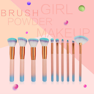 〖Follure〗10Pc Makeup Brushes Set Powder Foundation Eyeshadow Eyeliner Lip Cosmetic Brush