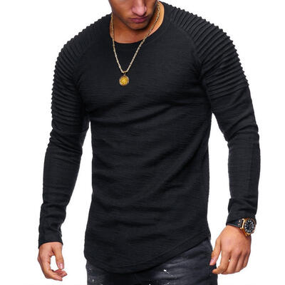 Fashion Mens Round Neck Slim Solid Color Long-sleeved T-shirt Folding Hip-Hop Casual T-Shirt Tops For Men
Fashion Mens Round Neck Slim Solid Color Long-sleeved T-shirt Folding Hip-Hop Casual T-Shirt Tops For Men