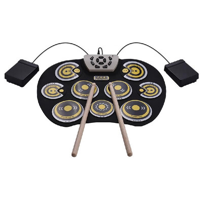 Electronic Drum Pad USB Cable Foldable Roll Up Digital Drum Set with Drumsticks Double Foot Pedals Percussion Instrument Drumpad
Electronic Drum Pad USB Cable Foldable Roll Up Digital Drum Set with Drumsticks Double Foot Pedals Percussion Instrument Drumpad